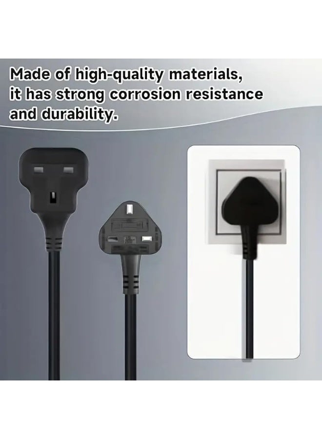 BEST ONE 1 Way Extension Cord 10M – 13A Single Socket Power Lead with UK 3-Pin Plug, Heavy-Duty Extension Cable 3250W Max, Fireproof Cable, for Home, Office, Travel – Black - Image 2